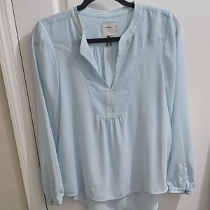 HD in Paris Blue Long Sleeve Relaxed Blouse